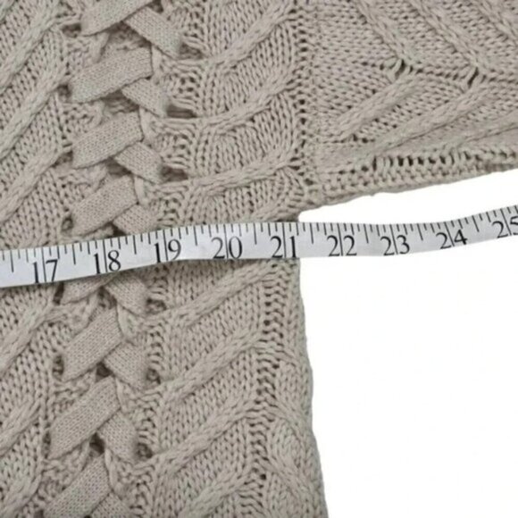Heartloom Sweater Cable Knit  Braided Cream Oatmeal Oversit Small - Picture 8 of 12